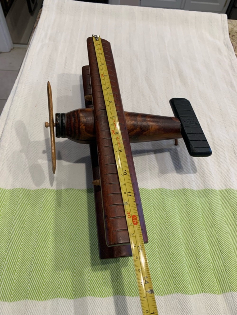 Vintage Wooden Biplane Model - Picture 5 of 6